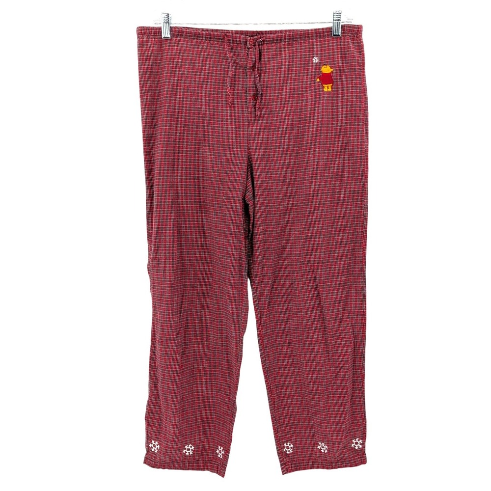 Vintage Disney Winnie the Pooh Plaid Pajama Pants Mens Small Button Fly‎ Cotton